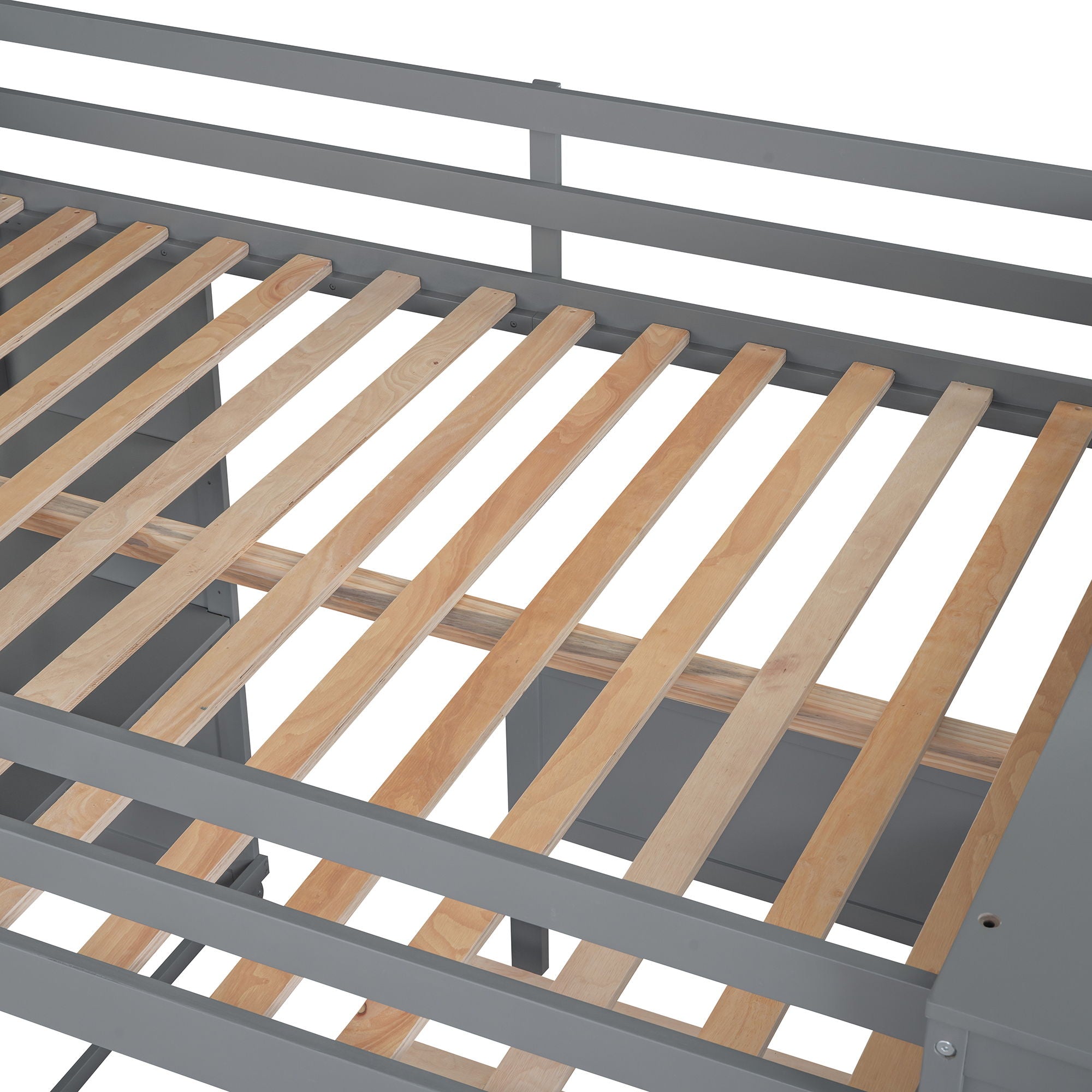 Loft Bed With A Twin Size Standalone Bed, Shelves, Desk, And Wardrobe by HouseOfZazla