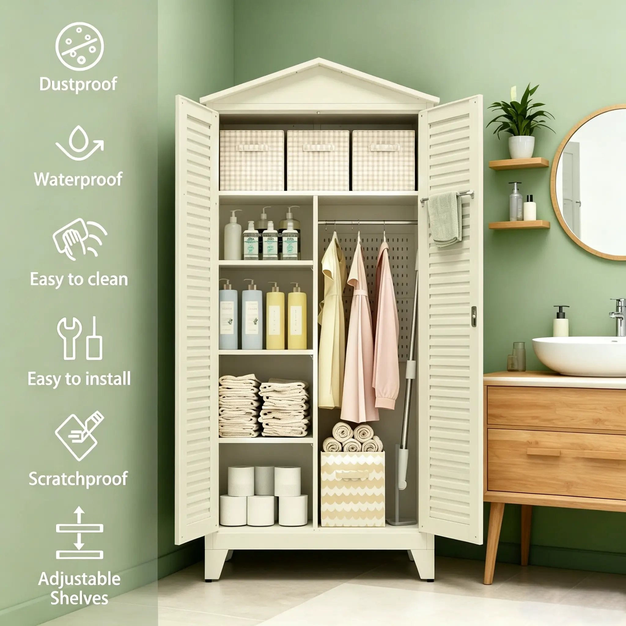 Spire79.1'' Tall Metal Tool Storage Cabinet by HouseOfZazla