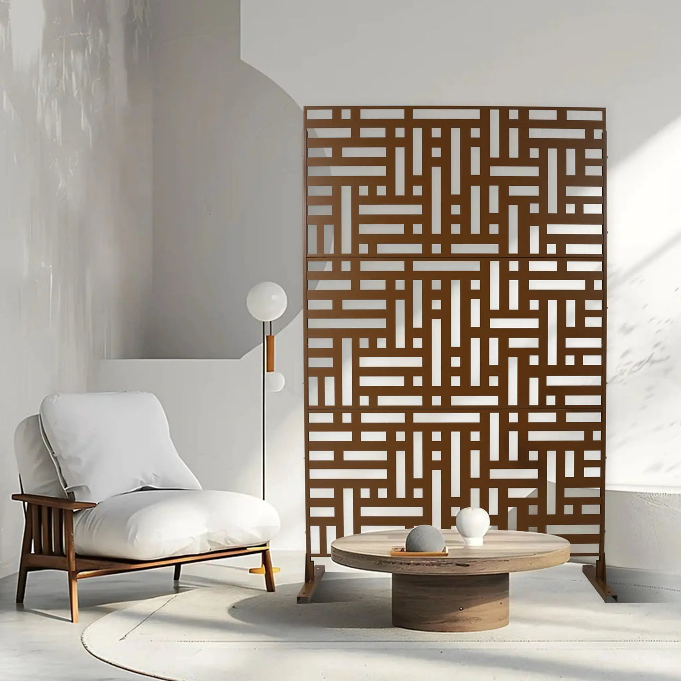 Decorative Freestanding Metal Privacy Screen For Indoor & Outdoor Use by HouseOfZazla
