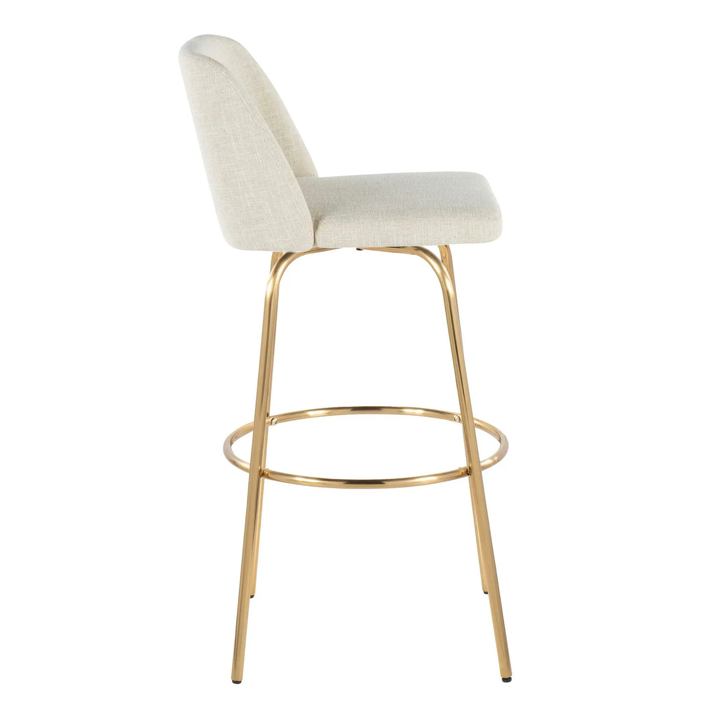 Toriano - Contemporary Fixed Height Barstool With Swivel And Round Footrest (Set of 2) by HouseOfZazla