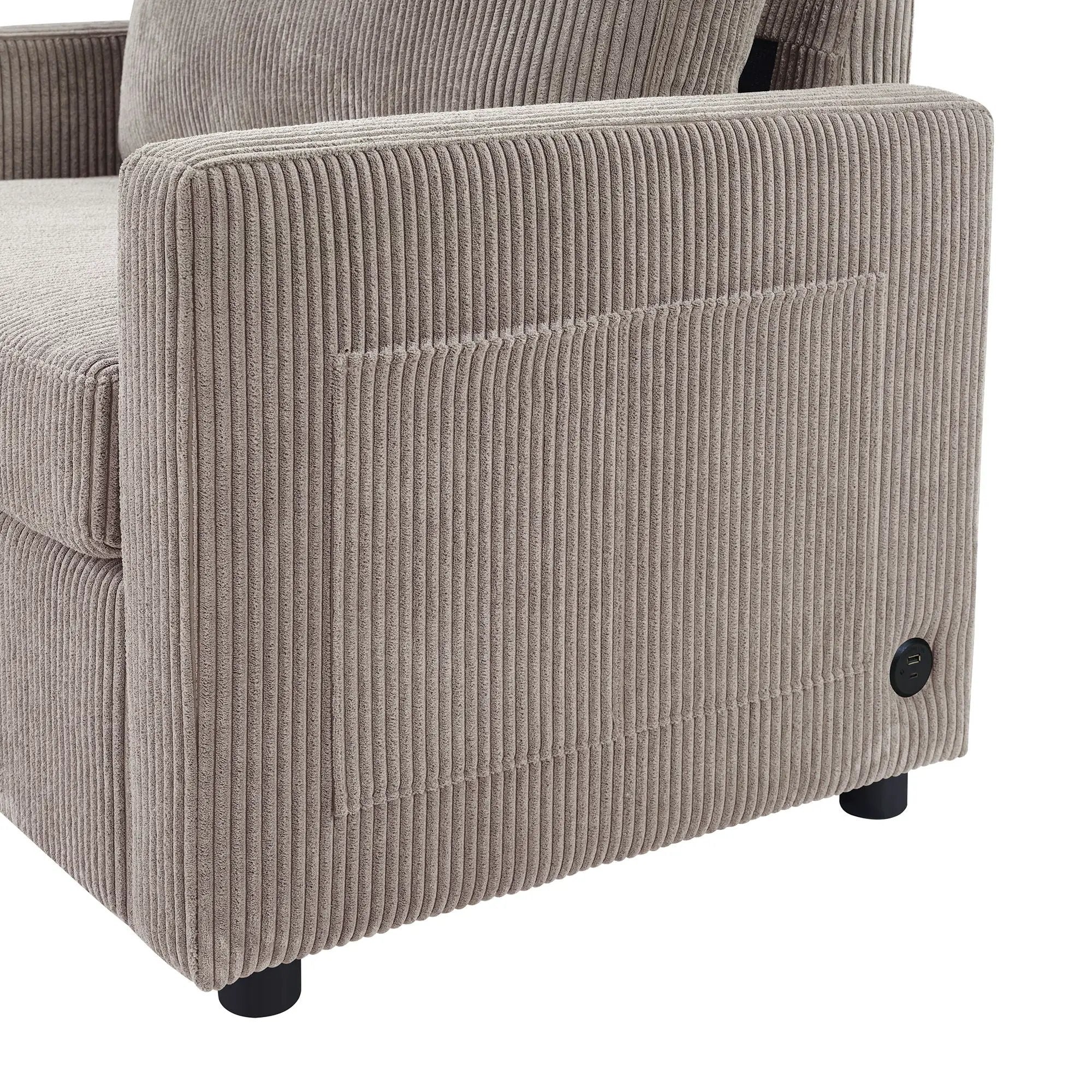 Sleeper Sofa With Foldable Mattress, USB Ports, Side Table & Storage Pocket by HouseOfZazla
