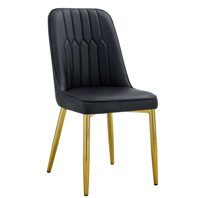Modern Dining Chairs With Metal Legs And Simple Line Design On Backrest by Unique Piece Furniture