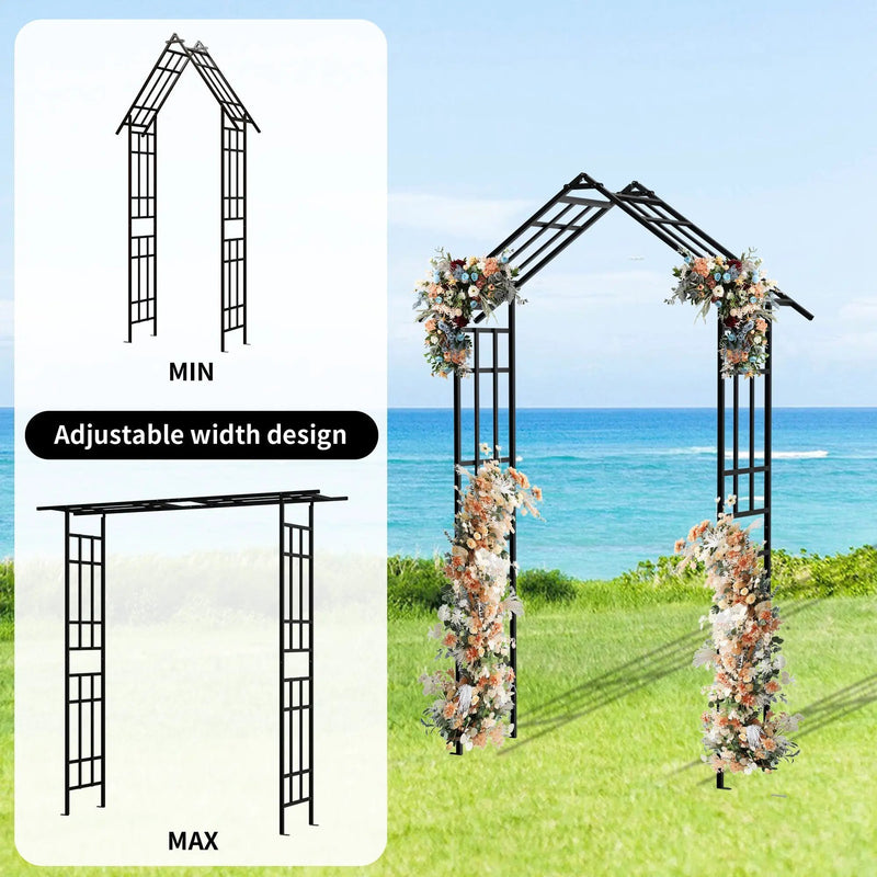 Metal Garden Arch with Adjustable Width for Climbing Plants by HouseOfZazla