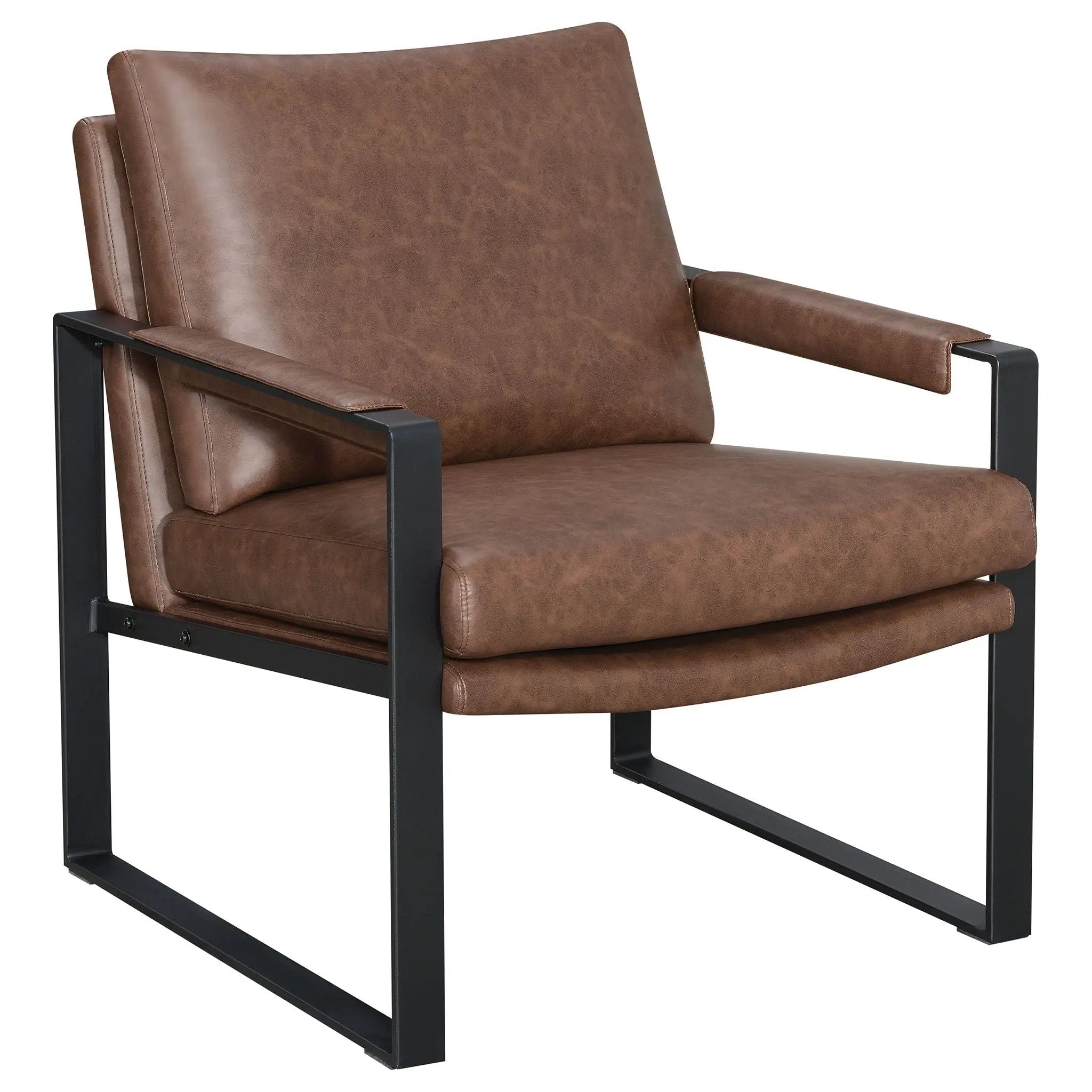 Starkston - Upholstered Track Arm Accent Chair - Brown by HouseOfZazla