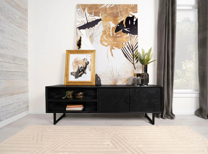 Marsden 2-door Mango Wood 70-inch TV Stand Charcoal Black by Unique Piece Furniture