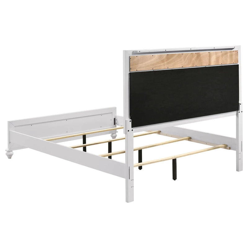 Barzini Wood Queen Panel Bed White by Unique Piece Furniture