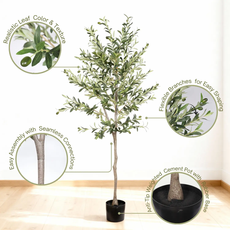 6FT Artificial Olive Tree in by HouseOfZazla