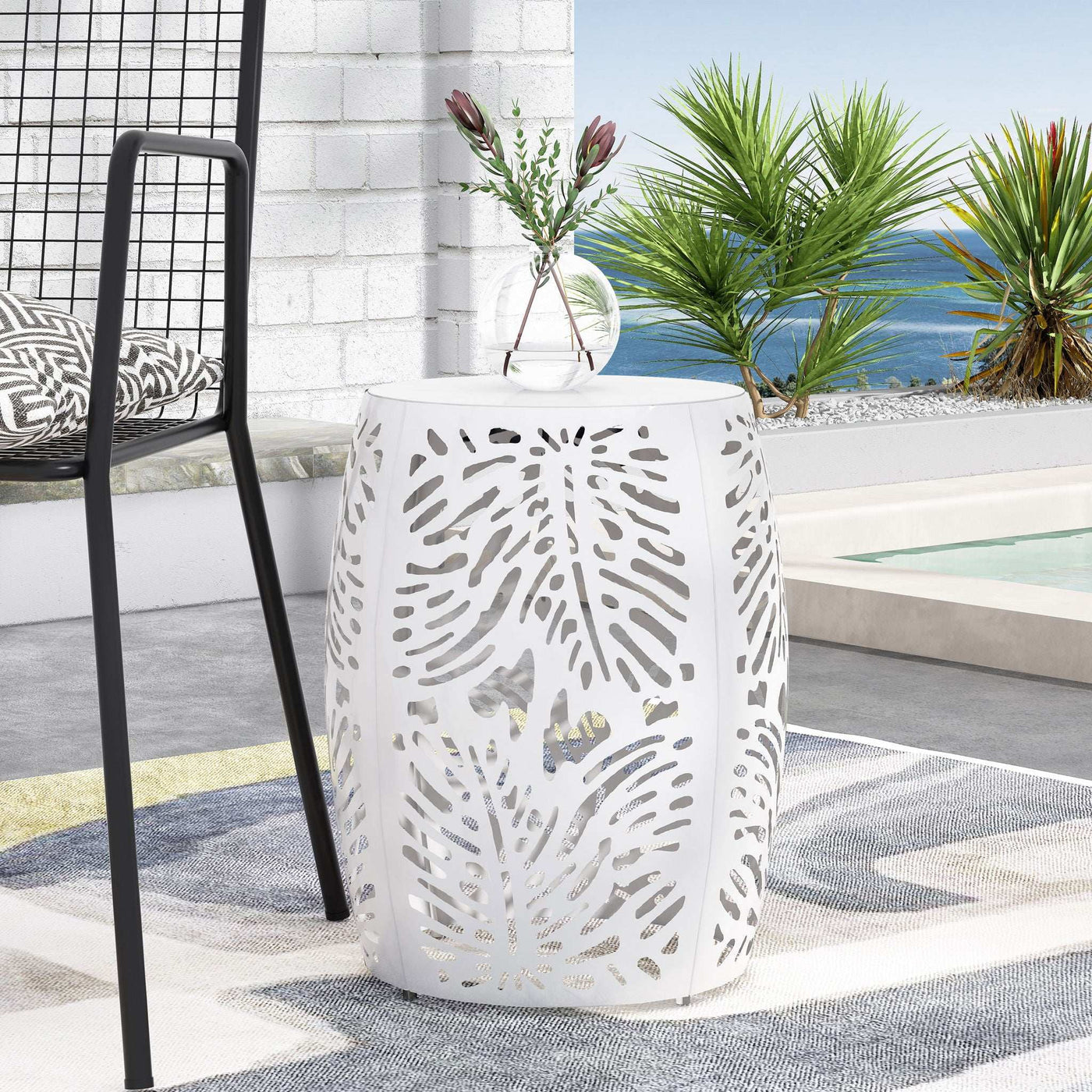 Modern Design Metal End Table, Large by HouseOfZazla