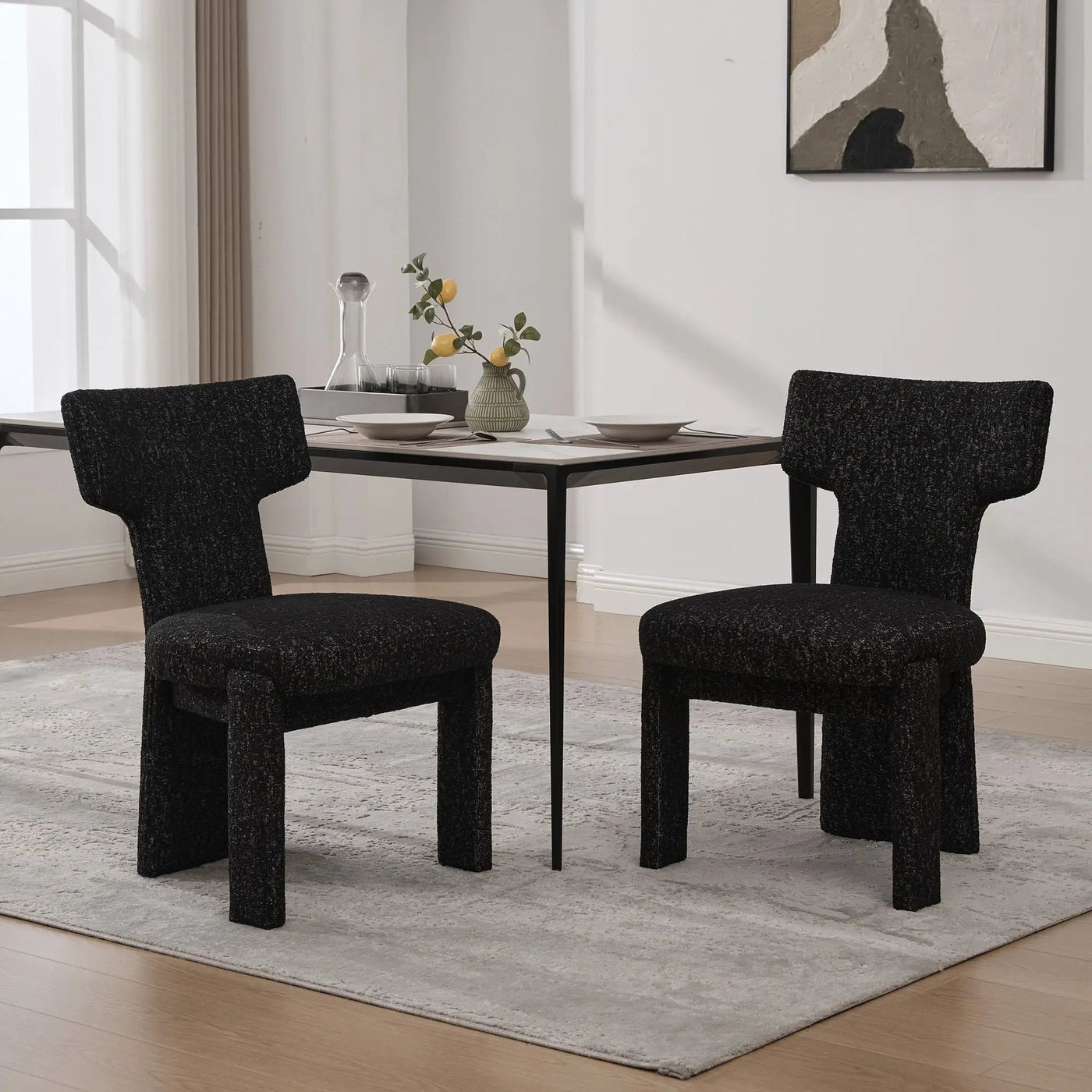 Armless Curved Back Accent Chairs by Unique Piece Furniture