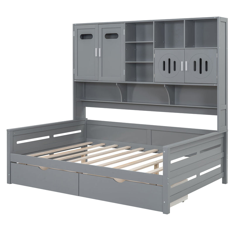 Daybed With All-In-One Cabinet And Shelf by HouseOfZazla