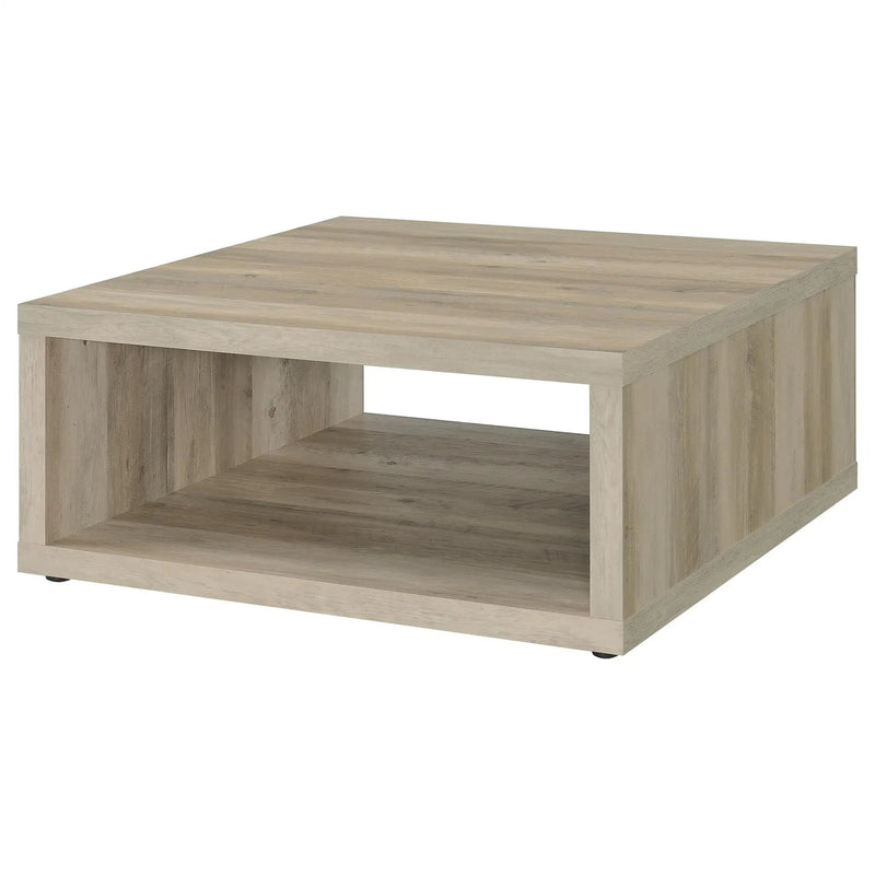 Frisco Square Engineered Wood Coffee Table Distressed Pine by Unique Piece Furniture