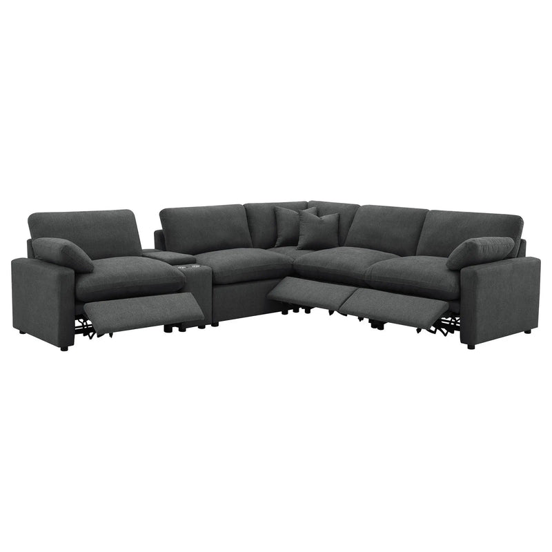 Collins 6-piece Modular Power Reclining Sectional Dark Grey by Unique Piece Furniture