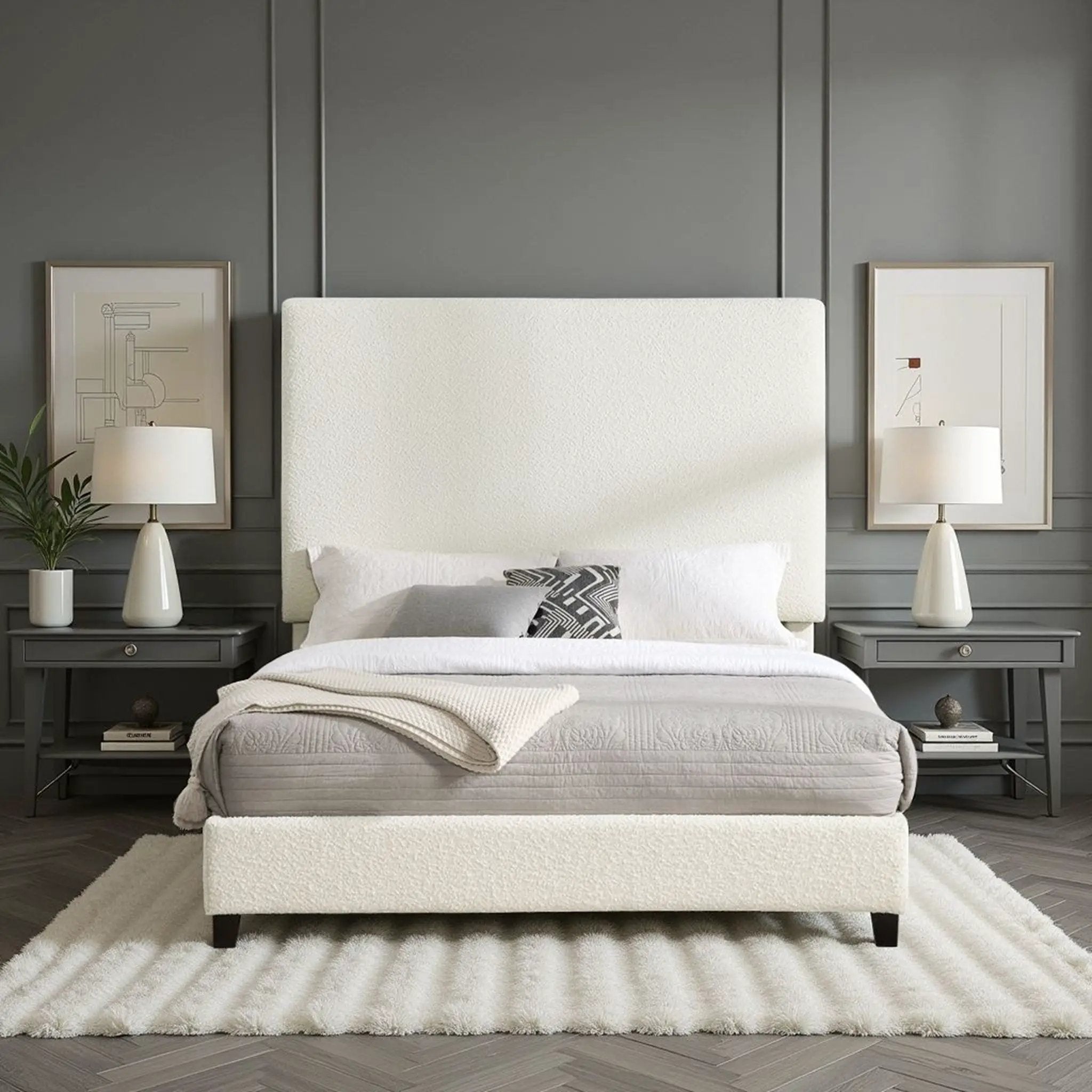 Upholstered Headboard Platform Bed by HouseOfZazla