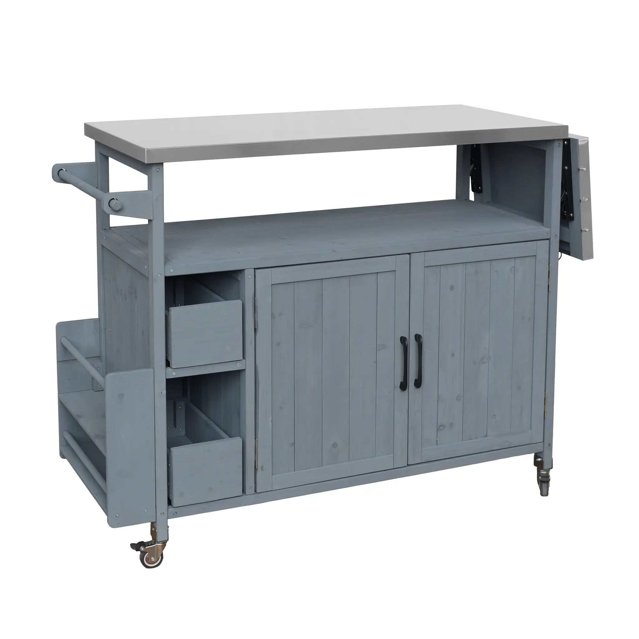 54.33" Farmhouse Rolling Outdoor Kitchen Cart by HouseOfZazla
