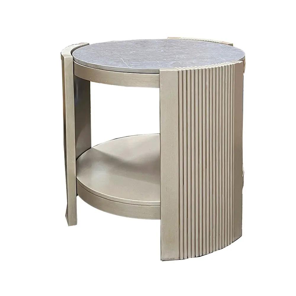 Kasa - End Table - Sintered Stone & Champagne by Unique Piece Furniture