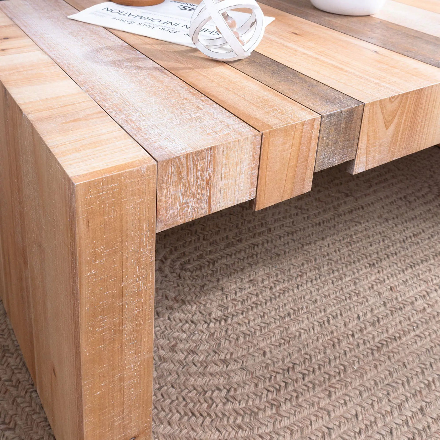 Modern Rustic Table With Sculpted Block Design by HouseOfZazla