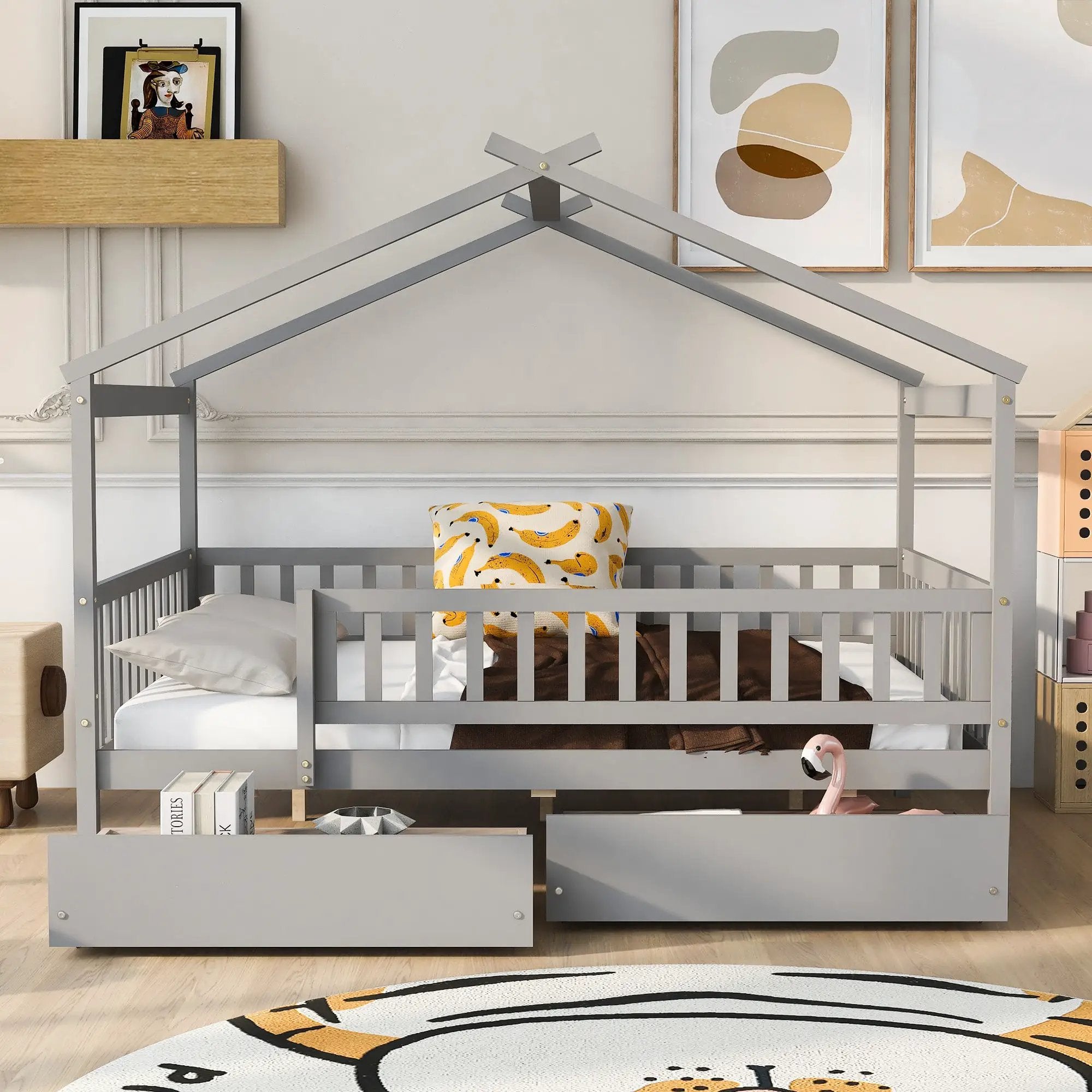 House Bed With 2 Drawers by Unique Piece Furniture