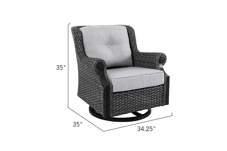2 Lassen Wicker Swivel Rocking Chair by Outdoor-USA®