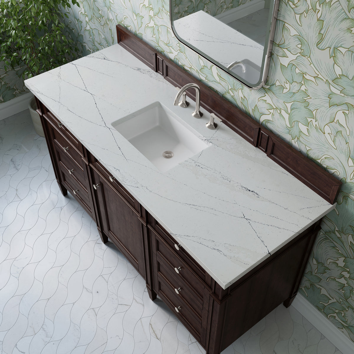 James Martin Brittany 60" Single Bathroom Vanity, Burnished Mahogany, view 37