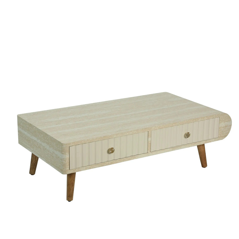 Coffee Table with Veneered Faux Marble Tabletop by HouseOfZazla