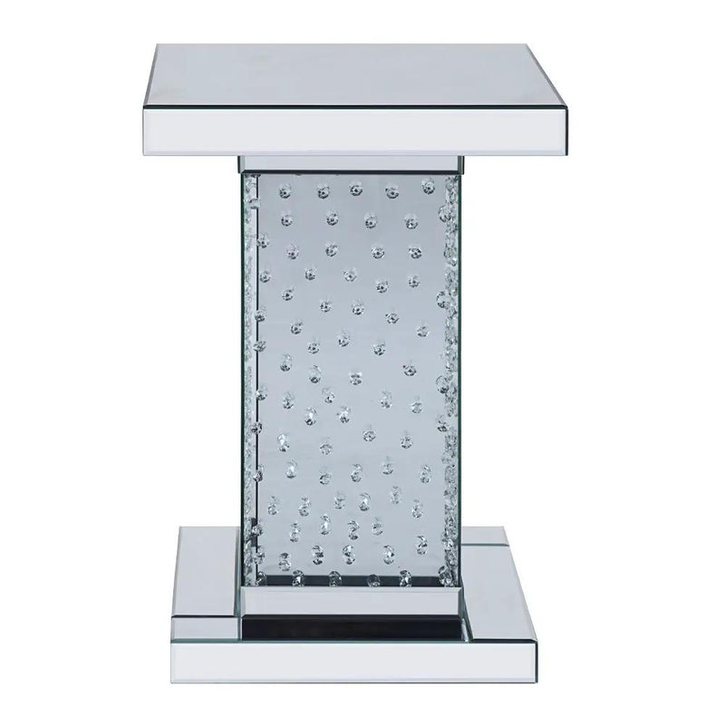 Nysa - 26" End Table - Mirrored & Faux Crystals by Unique Piece Furniture