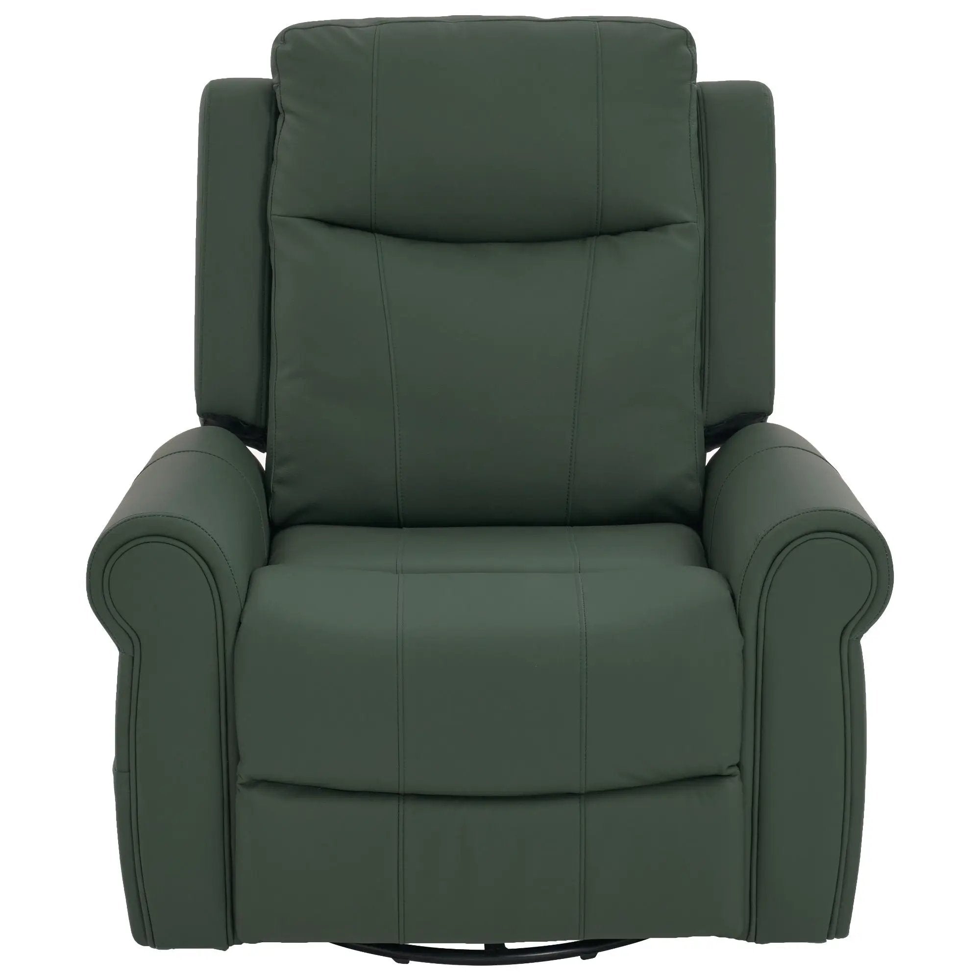 Manual Recliner Chair With 270 Degree Swivel, Massage & Heating, Dual Reclining Positions by Unique Piece Furniture