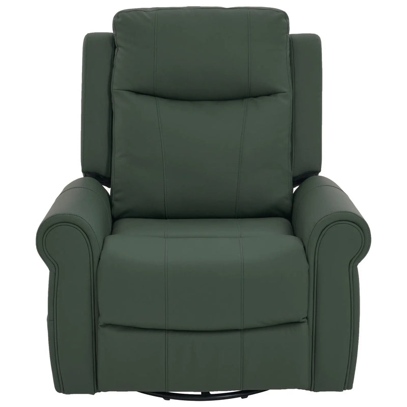 Manual Recliner Chair With 270 Degree Swivel, Massage & Heating, Dual Reclining Positions by Unique Piece Furniture
