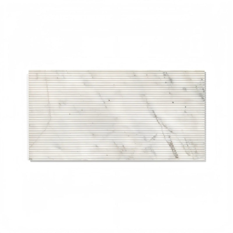 Snow Mountain Ol Textured Marble Tiles For Wall Decoration - White / Natural by HouseOfZazla