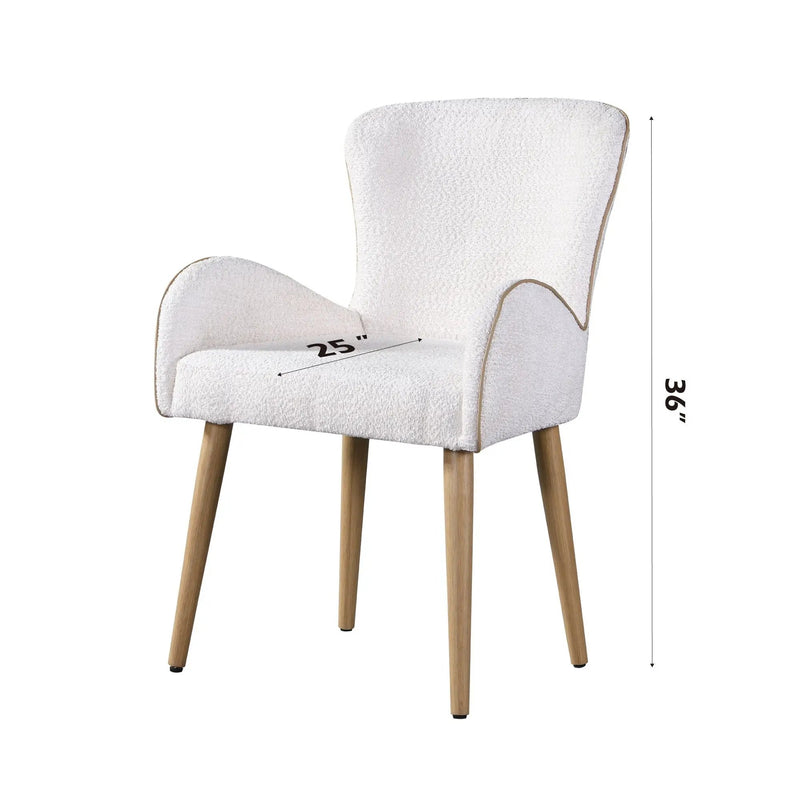 Qwin - Boucle Side Chair (Set of 2) - Beige by Unique Piece Furniture