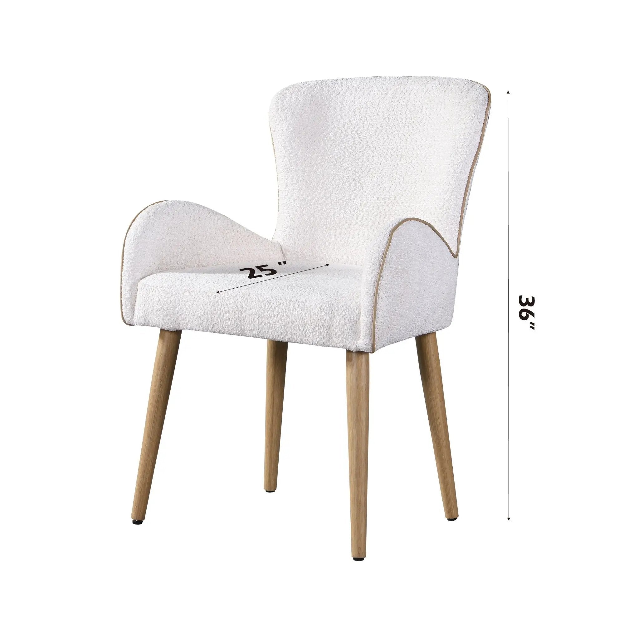 Qwin - Boucle Side Chair (Set of 2) - Beige by HouseOfZazla