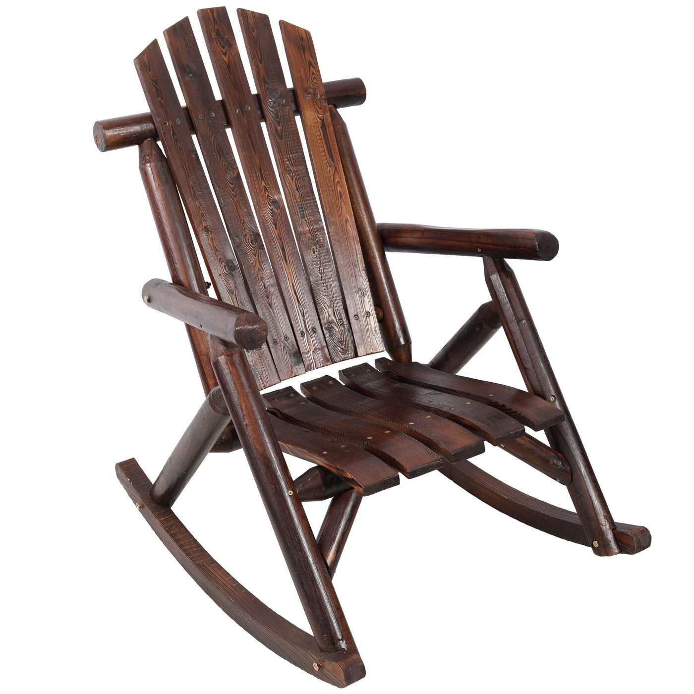 Durable Wooden Porch Rocker, Fir Log Rocking Chair by Unique Piece Furniture