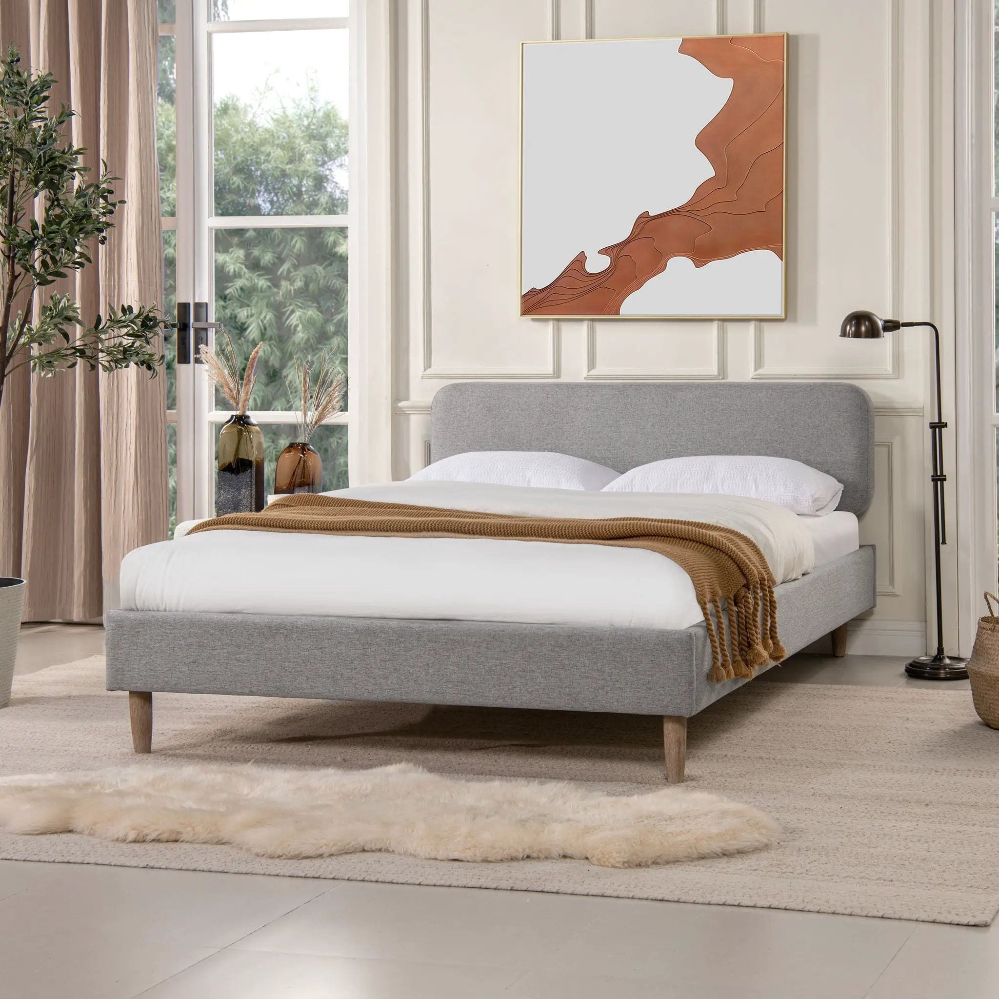 Diego - Low Upholstered Platform Bed by Unique Piece Furniture