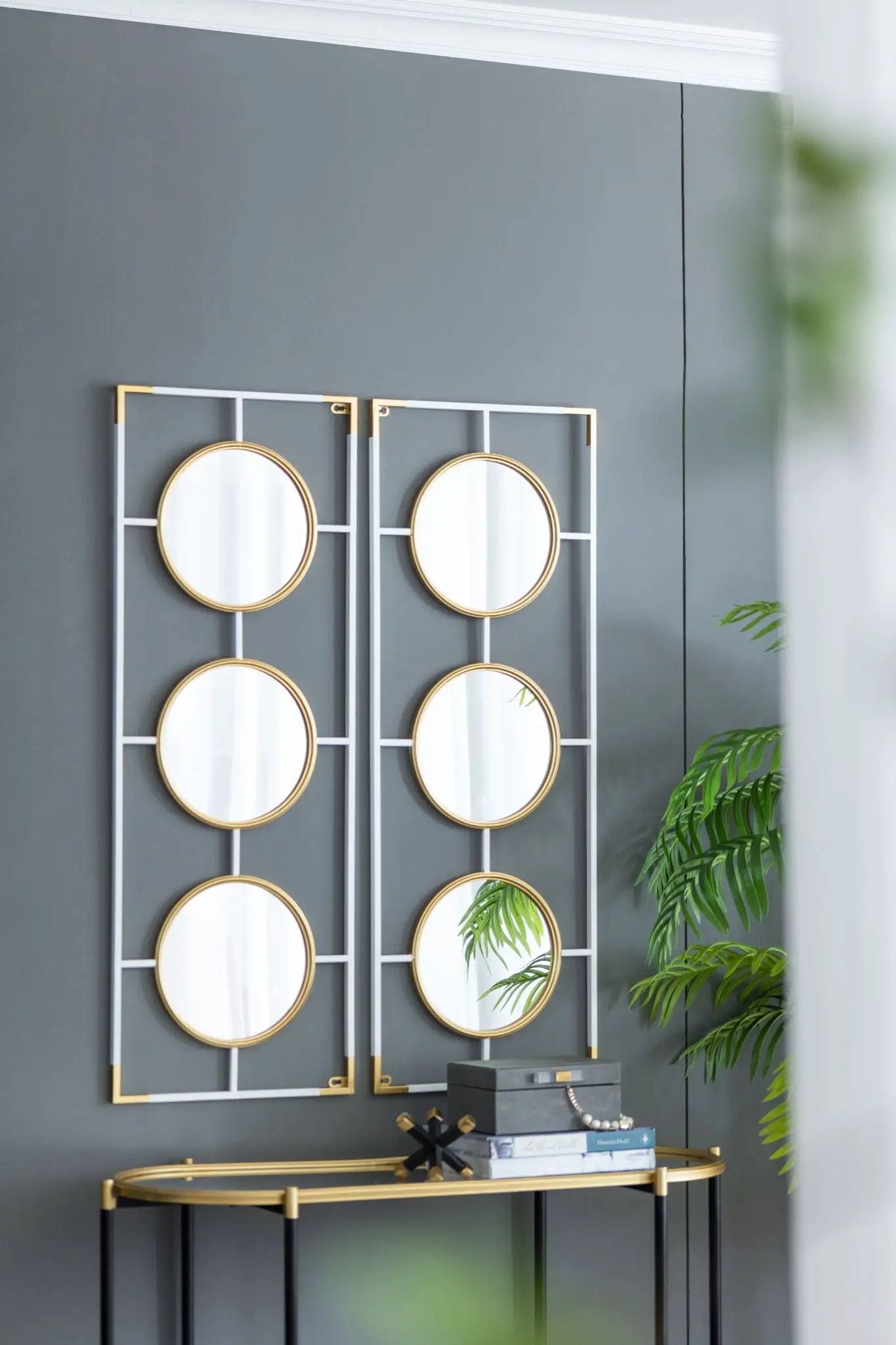 3 Mirror Piece Wall Mirror InRectangular Frame, Home Wall Decor For Bedroom Living Room by HouseOfZazla