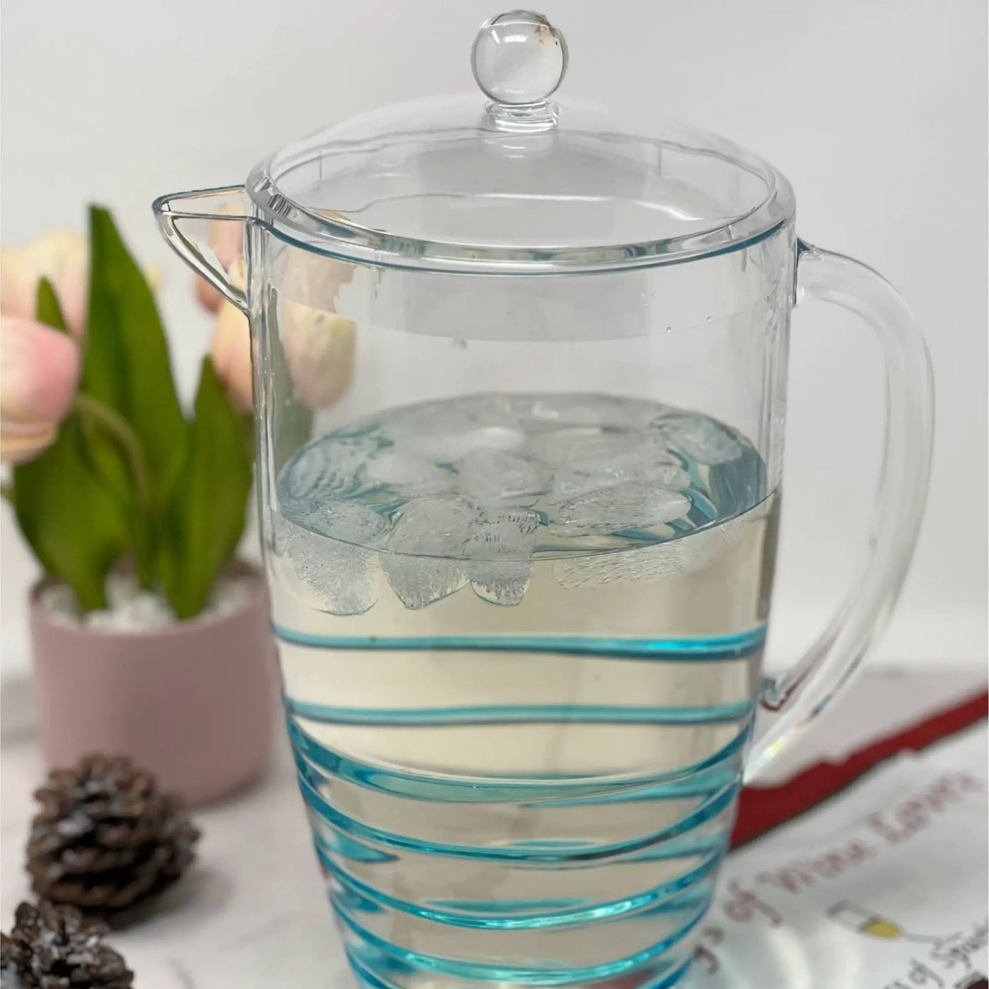 Swirl Unbreakable Plastic Water Pitcher With Lid And Spout by HouseOfZazla