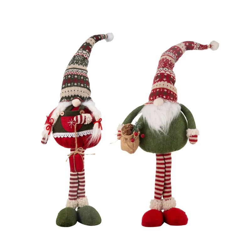 Set of 2 Fabric Standing Holiday Gnomes by HouseOfZazla
