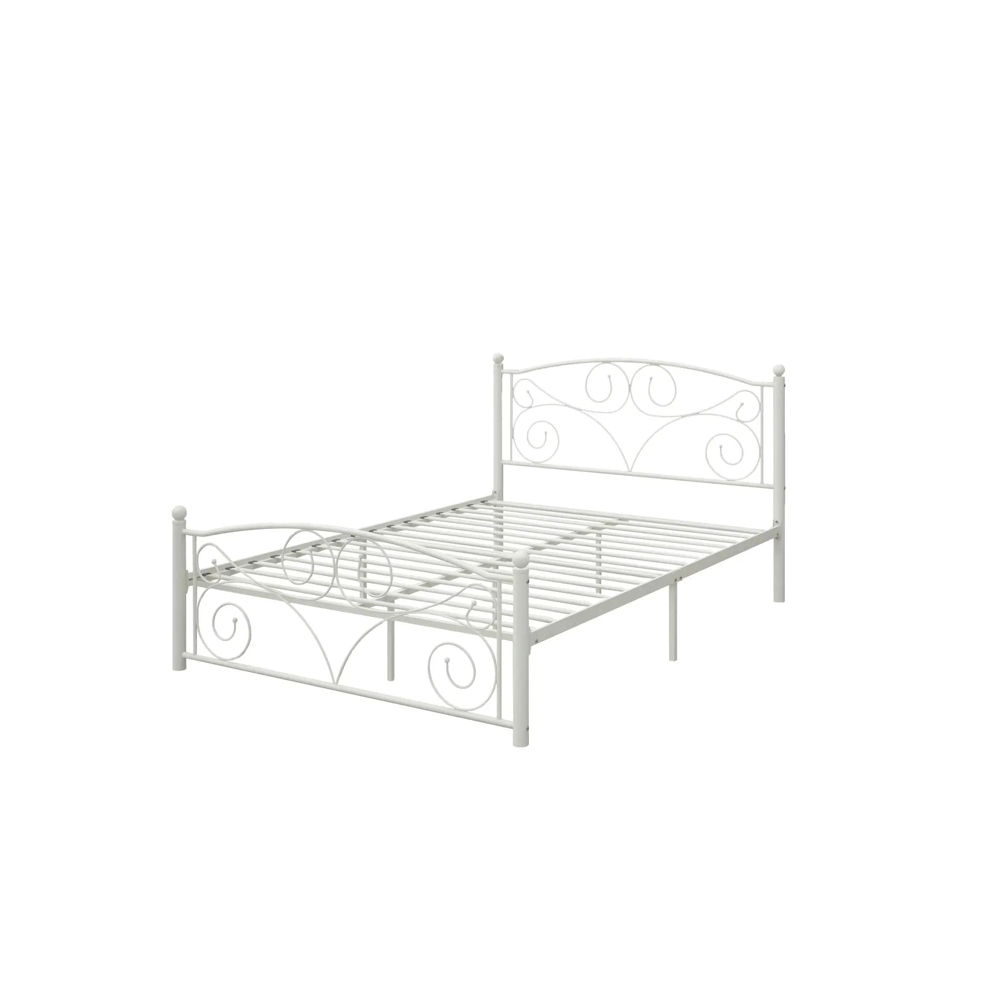Full With Metal Frame Bed - White by HouseOfZazla