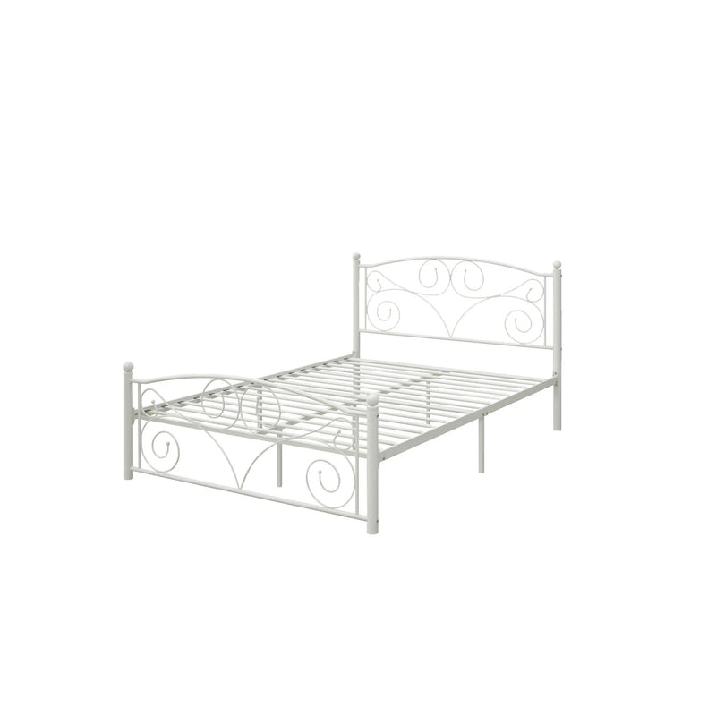 Full With Metal Frame Bed - White by HouseOfZazla