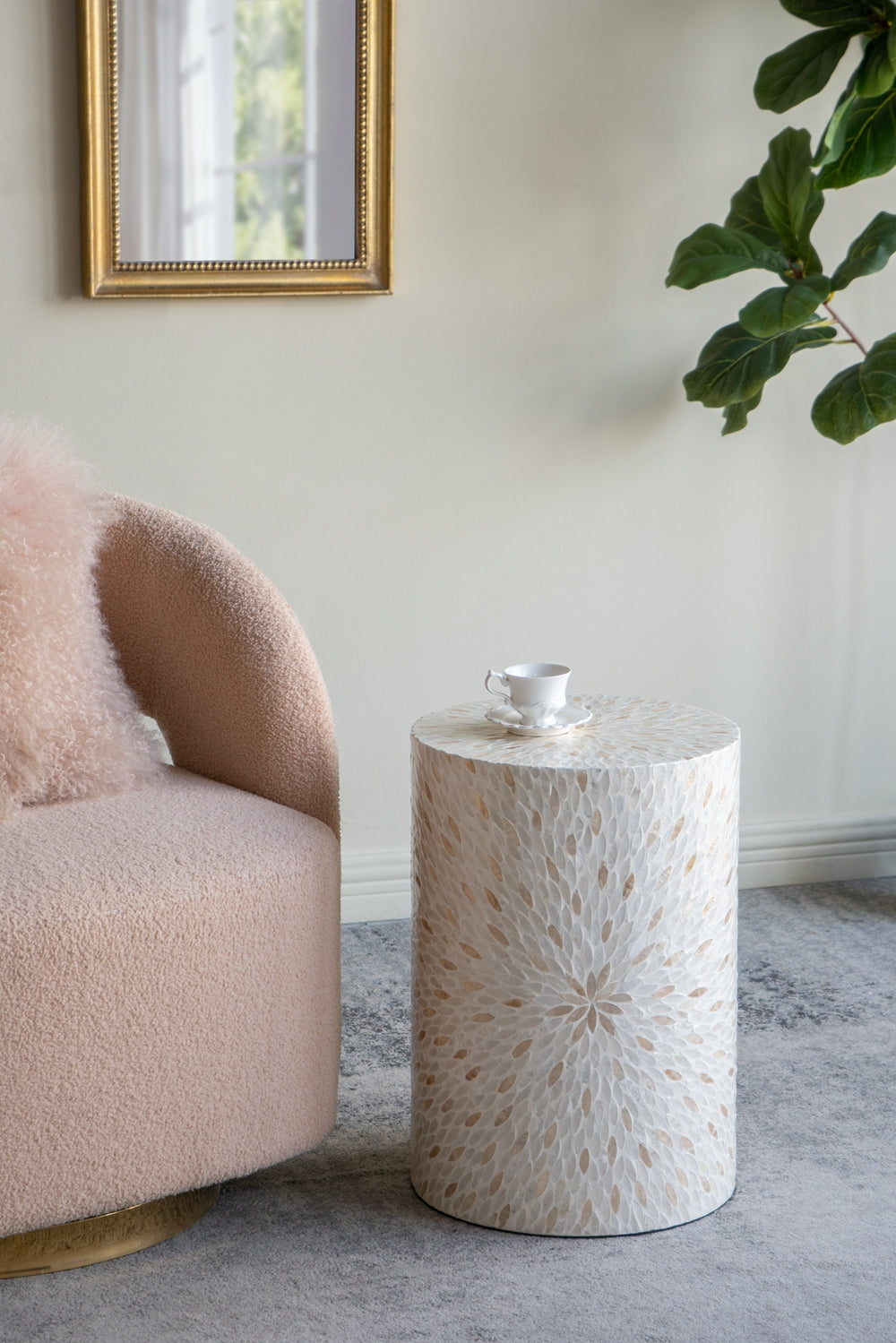 14" Decorative Drum Stool