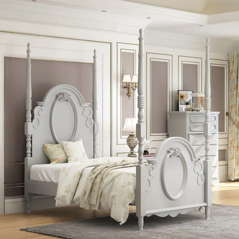 Flora - Bed With Poster by Unique Piece Furniture