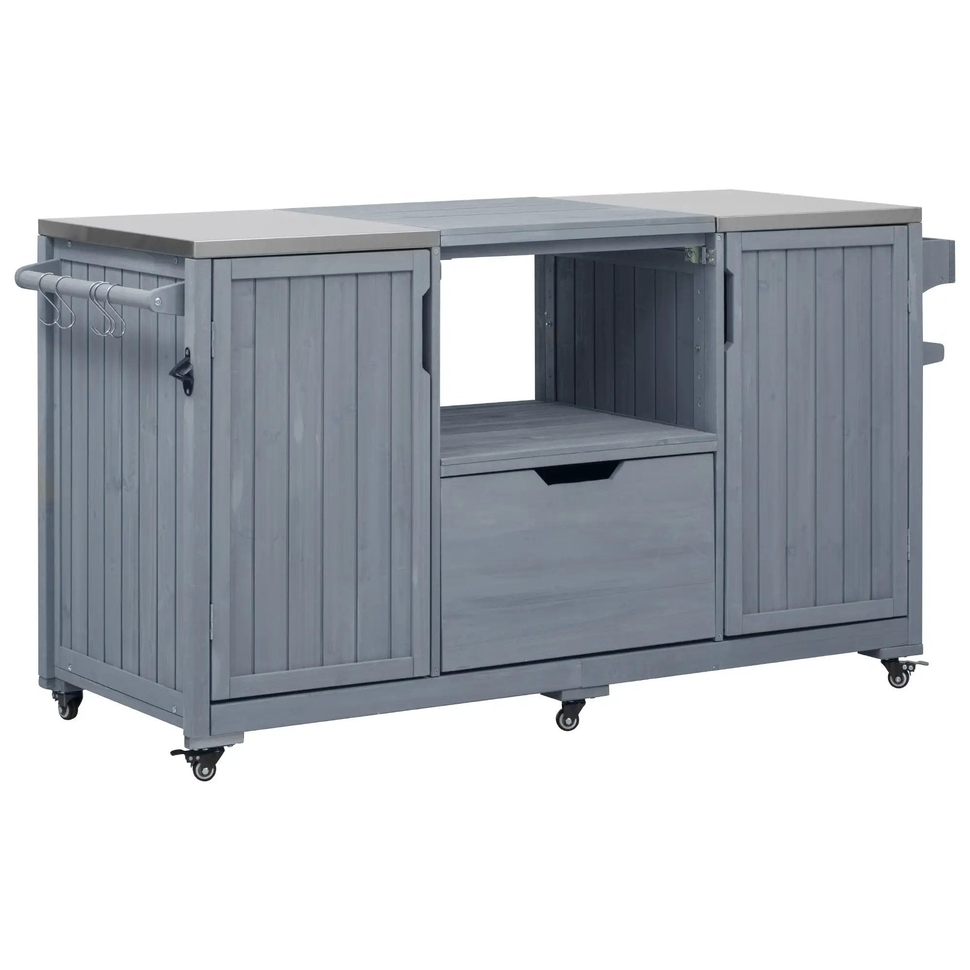 K&K 66.5" Outdoor Kitchen Island for Big Green Egg Grills by HouseOfZazla