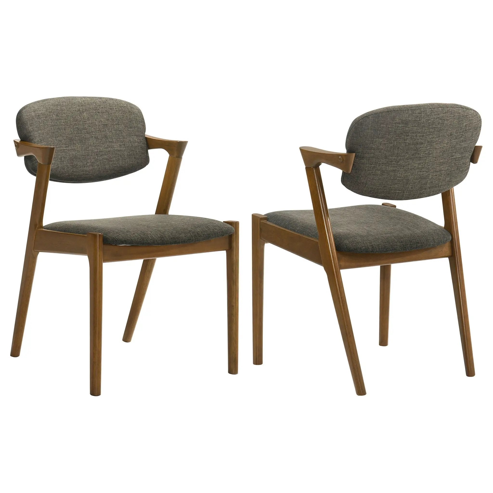 Malone Padded Wood Dining Arm Chair Dark Walnut (Set of 2) by Unique Piece Furniture