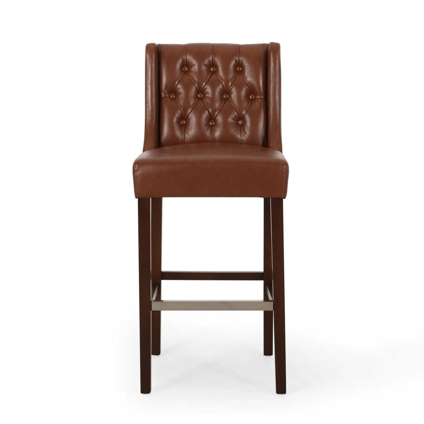 Solstara Upholstered Dining Barstool with Button Tufted and Wing Back by HouseOfZazla
