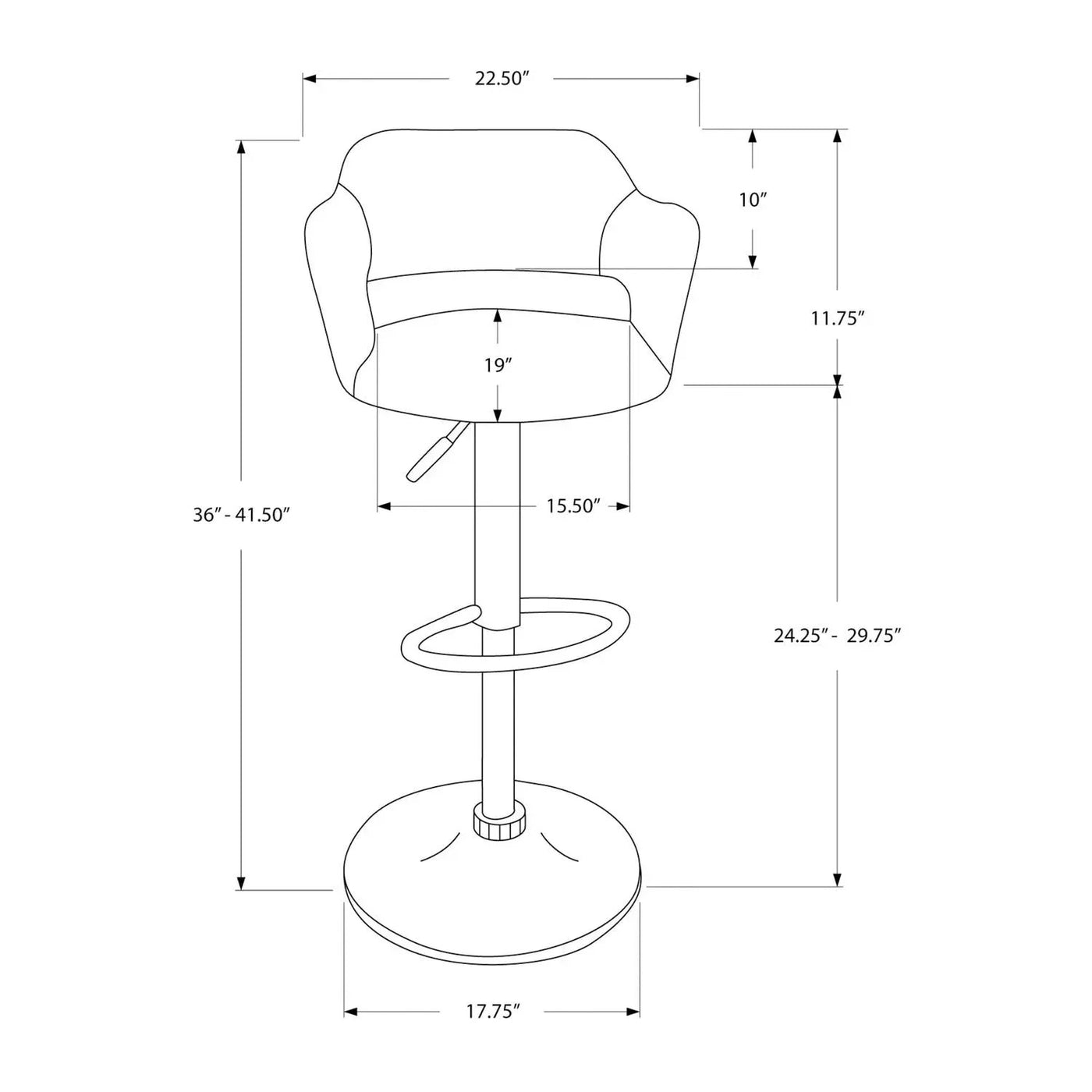 Swivel Stool Bar Height, Adjustable Versatile Seating, Contemporary & Modern by Unique Piece Furniture