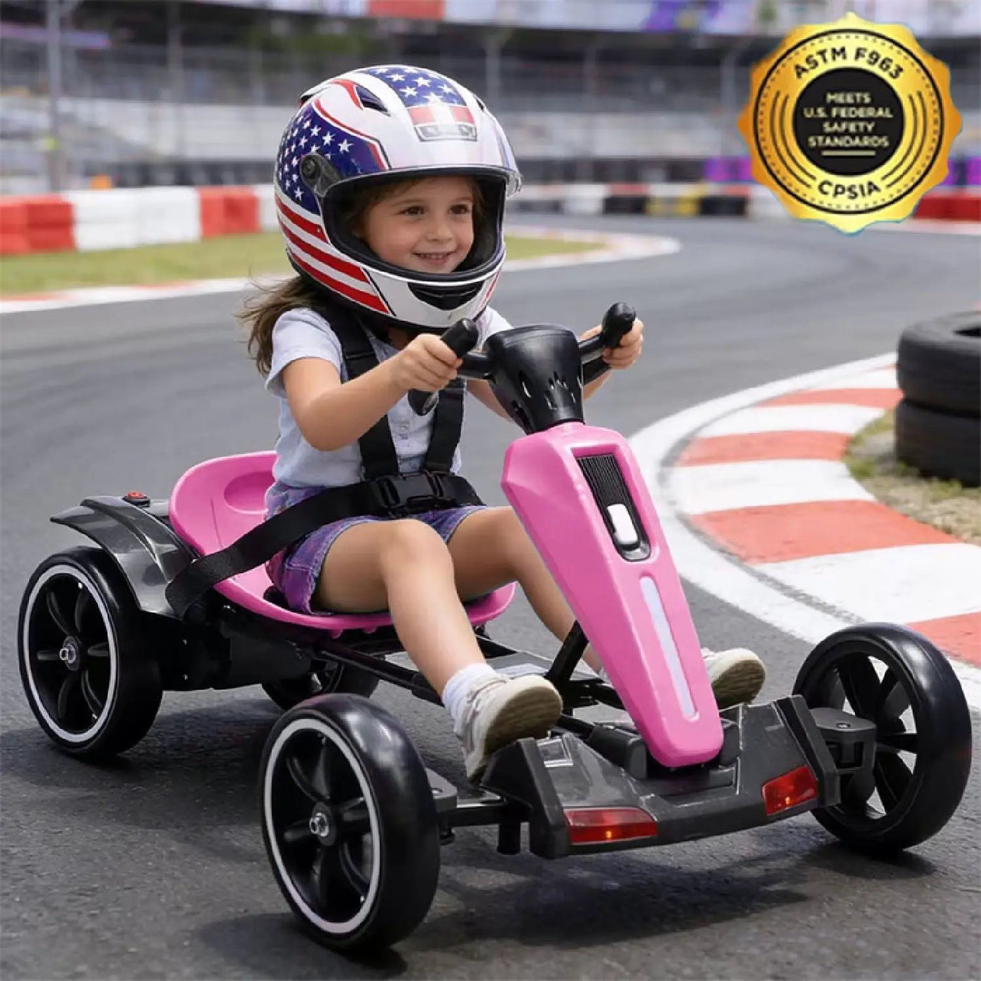 Electric Kids Pedal Go Kart With Adjustable Seat, Foldable Design by HouseOfZazla