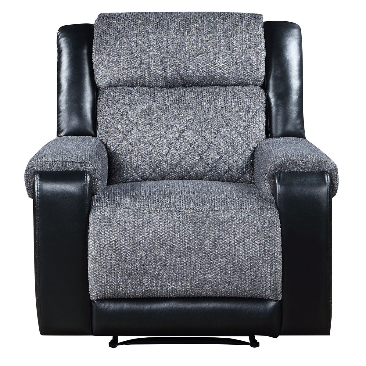 Gray Recliner Chair with Manual Recline and Plush Polyester Upholstery - Alicia, photo 5 of 6