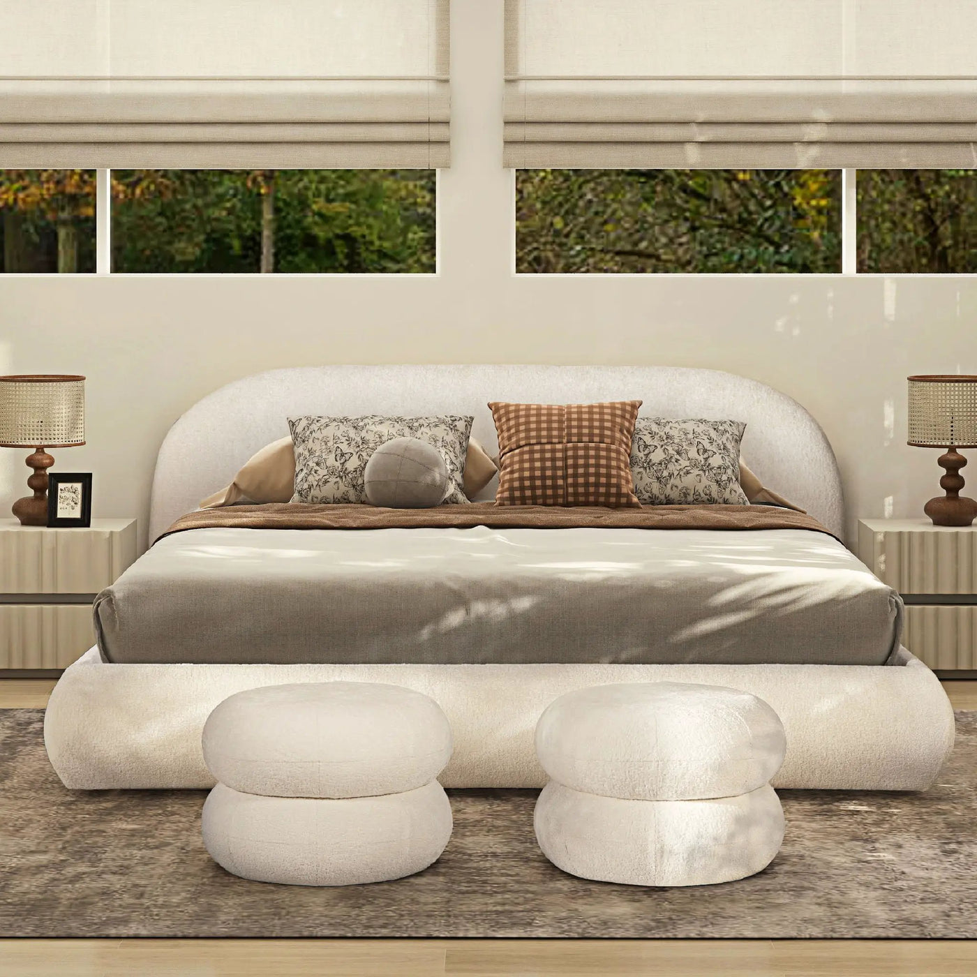 Archie Puffy Grounded - Upholstered Platform Bed by HouseOfZazla