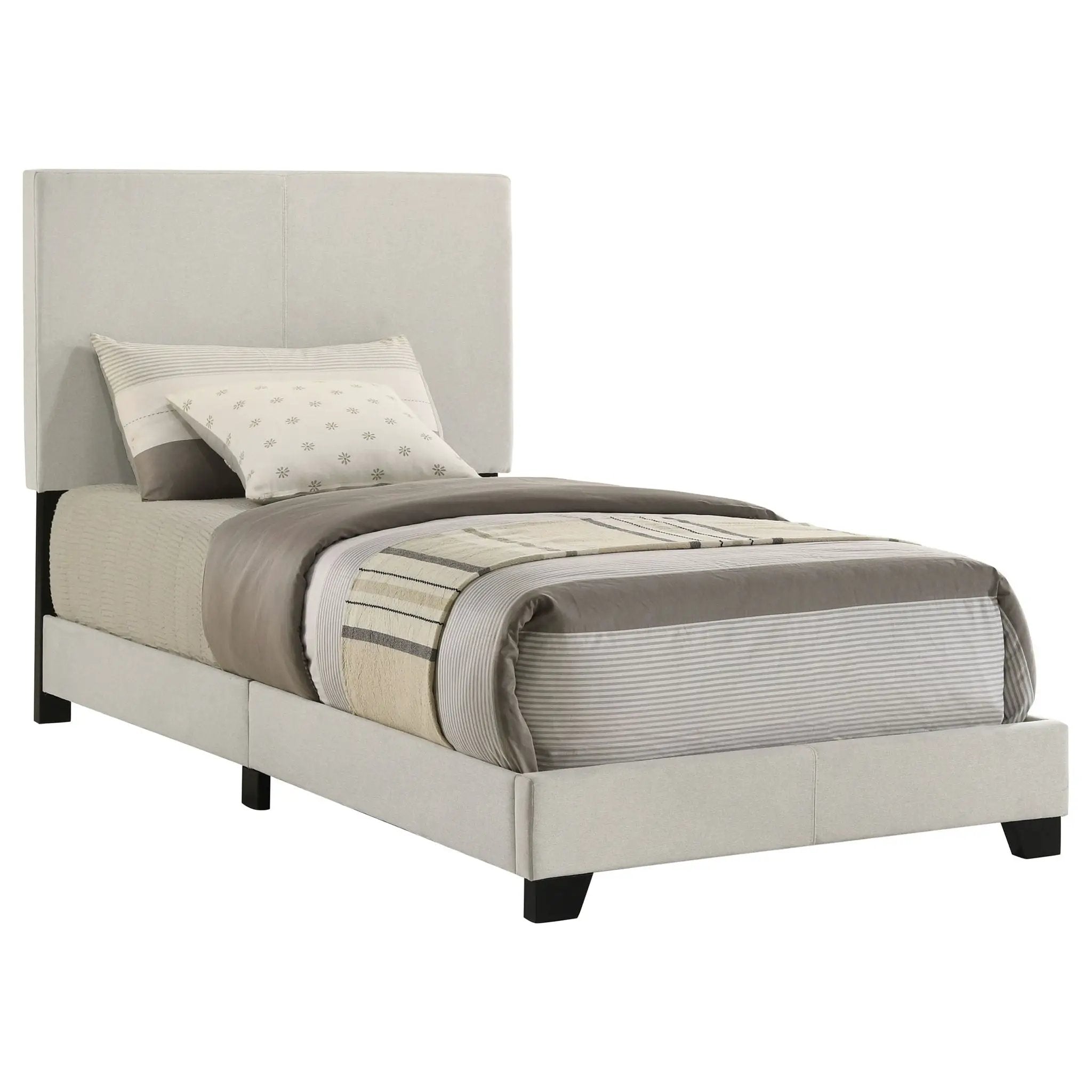 Dorian Fabric Upholstered Twin Panel Bed Cream by Unique Piece Furniture