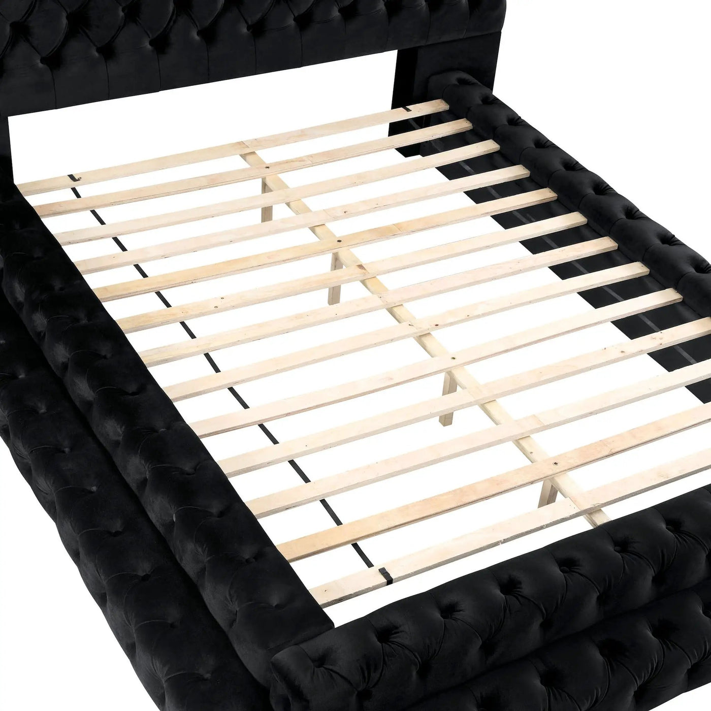 Tufted Oversized Headboard Platform Bed With Fully Upholstered Frame by Unique Piece Furniture