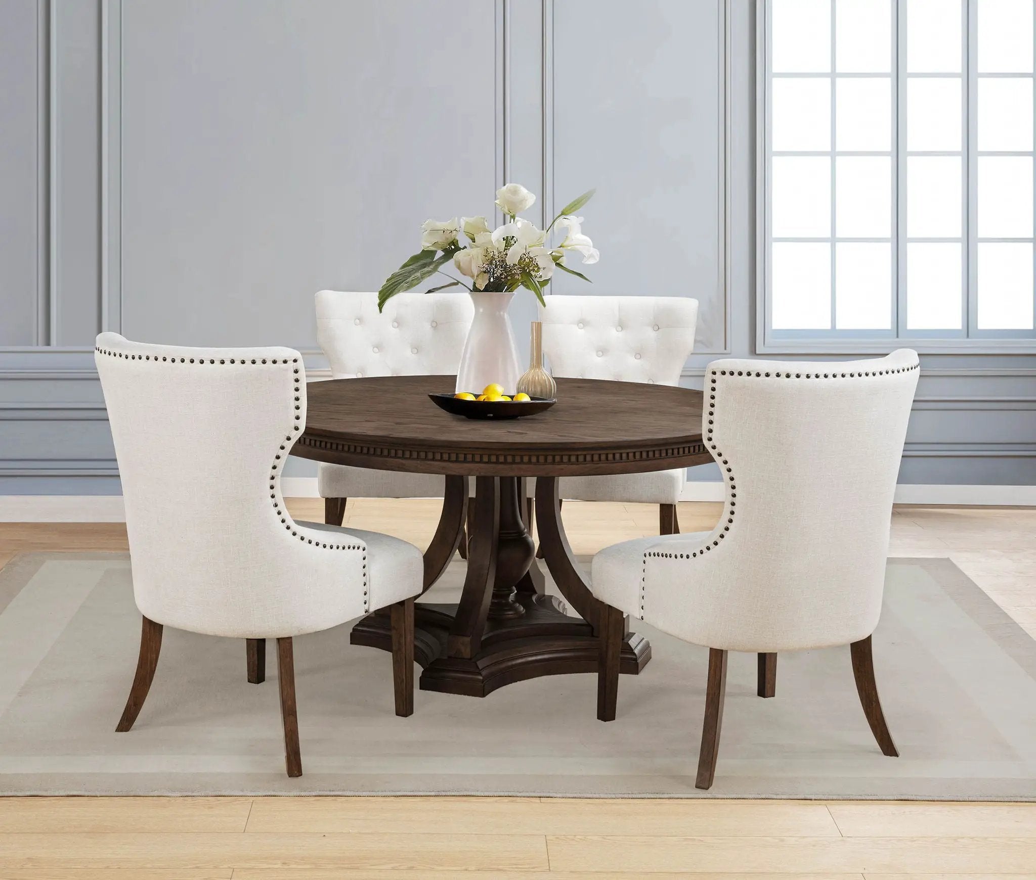 Ridgewell 5-piece Round Pedestal Dining Set Dark Oak by Unique Piece Furniture