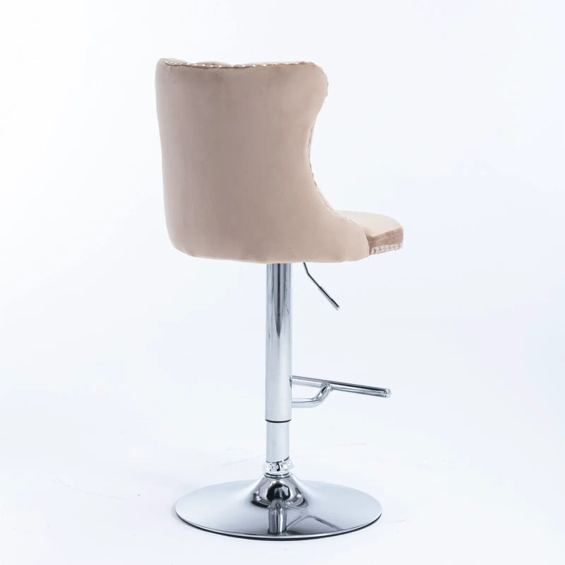 Swivel Barstools Adjusatble Seat Height From 25-33", Modern Upholstered Base Bar Stools With Backs Comfortable Tufted For Home Pub And Kitchen Island (Set of 2) by Unique Piece Furniture
